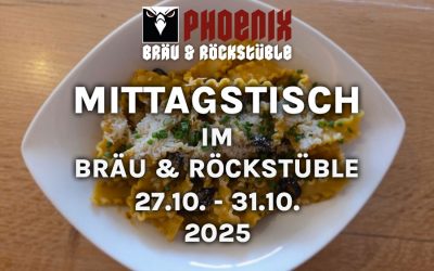 Mittagstisch im Bräu & Rockstüble – 27.10. – 31.10.