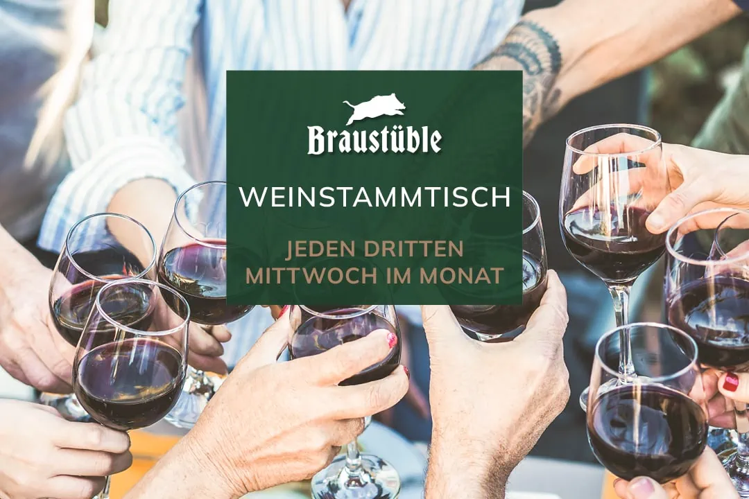 Lockere Weinverkostung im Raum Pforzheim beim Stammtisch im Braustüble